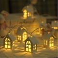 Miniatyrbild 1 av 2: 2 m julbelysning ljusslinga 10 LED batteridriven jul trähus lampor