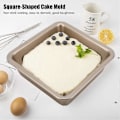 Miniatyrbillede 3 af 5: 2 firkantet cheesecake pizza Form bakke Bageudstyr Køkkenbageværktøj (Guld)