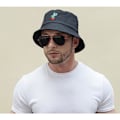 Miniatyrbillede 4 af 5: Bucket Hat Bomuld Sommer Fiskerhat til kvinder mænd, (kaktus-sort)