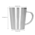 Miniatyrbilde 5 av 5: 300ml Rustfritt Stål Ølkrus Kaffe Vannkopp med Håndtak Dobbel Vegg Drikkekar