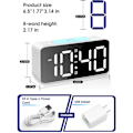 Miniatyrbild 5 av 5: Superhög väckarklocka för djupsömnare, digital klocka med 7-färgs nattlampa, justerbar volym, USB-laddare, liten för sovrum, ok