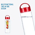 Miniatyrbild 4 av 5: 800 ml Plast Fruktinfusionsflaska Juice Infuser Infuserande Vattenflaskor Utomhussporter (Röd)