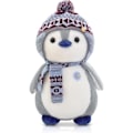 Pikkukuva 1 / 5: Pehmolelu, pingviini, halattava, unilelu, pehmoeläin, jolla voi leikkiä ja halailla, squishmallow, pingviini, pehmo lapsille (harmaa 20 cm)