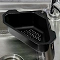 Miniatyrbilde 5 av 5: Trekantet kjøkkenvaskavløpskurv 304 Rustfritt stål Filterhylle Frukt Grønnsak Svamp Avløpstativ Kjøkkenutstyr