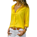 Miniatyrbillede 1 af 3: Dame Bluse med Knapper, Casual Skjorte M