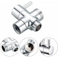 Miniatyrbillede 4 af 4: G1/2 T-adapter med afledningsventil til vandstrømsomskiftning til badeværelse, 3-vejs bruser i poleret krom