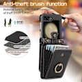 Miniatyrbillede 3 af 5: Crossbody-pung etui til Samsung Galaxy Z Flip 6, skulderrem, ringstativ, RFID-kortlomme, læder etui Rød Til Galaxy Z Flip 6