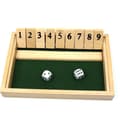 Trä Shut The Box 9 Siffror Tärningsspel Brädspel med 2 Trätärningar