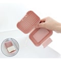 Miniatyrbilde 2 av 4: Såpekopp med lokk, 2 stk såpekopper, såpeboks for reiser, bærbar dusjsåpeboks Perfekt for bad, reiser, camping (rosa, blå)