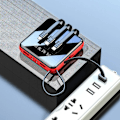 Miniatyrbillede 3 af 3: Powerbank med 5000 mAh Dobbelt 2x USB LCD-display Eksternt batteri Hurtigopladningsfunktion Oplader, Rød, til iPhone/Huawei/Xiaomi/Samsung