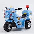 Miniatyrbild 3 av 4: Elektrisk barnmotorcykel trehjuling med polisljus, uppladdningsbara motorcykelleksaker, present till födelsedag, röd