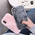 Miniatyrbilde 3 av 3: For iPhone X / Xs Plysj Kanin Telefon Beskyttelsesdeksel (rosa)