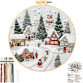 Miniatyrbild 1 av 5: Broderikit för Jul, DIY Broderi Nålkonst Kit för Nybörjare Vuxna, Handsömnad Hantverkskit