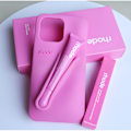 Miniatyrbillede 1 af 4: 2-i-1 silikoneetui med lipgloss holder, beskyttende mobilcover kompatibelt med iPhone, tilgængeligt i (9 farver) Mørklilla Dark #3 iPhone 13/14