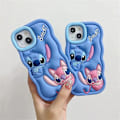 Miniatyrbild 2 av 5: Lilo och Stitch Tecknad 3D Vågig Mjukt Silikon Skal för iPhone 15 13 12 11 XR iPhone 6/7/8/SE iPhone 14 Plus/15 Plus