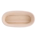 Miniatyrbillede 4 af 5: Håndlavet Ubleget Naturlig Rattan Hævekurv Dej Brødbagesæt, 27,5x14x8cm