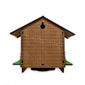 Miniatyrbillede 4 af 4: Vejrstation, Skovvejrstation med mand og kvinde, træhus Barometer termometer og hygrometer Boligindretning Væghængt ornament