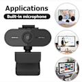 Miniatyrbillede 2 af 4: Fuld HD Webcam 1080P med Mikrofon Møde Webcam Autofokus 360 Graders Driverfri til Videooptagelse Stationær Computer