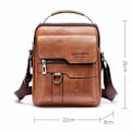 Miniatyrbillede 4 af 5: Herre skuldertaske i vintage læder, crossbody taske