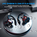 Pikkukuva 5 / 5: Urheilulliset langattomat Bluetooth-kuulokkeet, langattomat kuulokkeet mikrofonilla, Hi-Fi Stereo Bluetooth -headset Bluetooth-kuulokkeet urheiluun, työhön, tumma