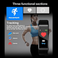 Miniatyrbilde 5 av 5: Fitness Trackere med hjertefrekvens, søvnmonitor, oksygennivå i blodet, skritteller og SMS-samtalevarsling Helse treningsklokke