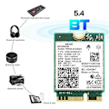 Miniatyrbillede 3 af 5: WIFI 7 BE200 BE200NGW WiFi Kort+Antenne BT 5.4 802.11AX Tri-Band M.2 NGFF Trådløst Netværksadapter f