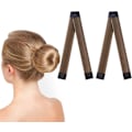 Miniatyrbilde 1 av 5: Hårknuteformer, 2 stk. Enkel Donut Bun Maker, Fransk Twist Folding Snap Strips for DIY-frisyrer