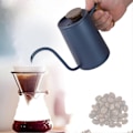 Miniatyrbild 3 av 5: 600ml Mode Rostfritt Stål Handtag Dropp Kaffekanna Lång Svanhals Pip Vattenkokare Blå
