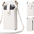 Miniatyrbild 3 av 5: Mobilväska för kvinnor, liten mobiltelefonväska, mini-damväska i PU-läder, mobilväska för damer, med justerbar axelrem