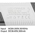 Miniatyrbilde 2 av 5: LED Driver 12-18W Konstant Strøm 300mA Høy Effekt AC 85-265V Utgang 36-65V DC Ekstern Strømforsyning Kobling LED Taklampe Transformator 2 stk