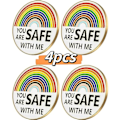 Miniatyrbillede 1 af 4: Du er sikker hos mig pins emalje nål regnbue pride pin sygeplejerske læge studerende broche pin badge pin