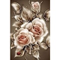 Miniatyrbilde 1 av 4: 5D diamantmaling, vase full av diamanter, dekorativt maleri for sommerfugler og fugleblomster - Mørk roségull - (12*16 tommer)