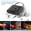 Miniatyrbild 4 av 4: Fingeravtryck Mini Smart Hänglås USB Laddning Biometrisk Hög
