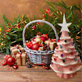 Miniatyrbillede 4 af 4: 18,8 cm Belyst Keramisk Juletræ Juleborddekorationer Julelys