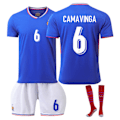 Pikkukuva 1 / 2: 2024 UEFA EM 2024 Ranska Koti Jalkapallopaita Setti Sukkien Kanssa NO.6 CAMAVINGA 28