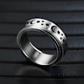 Miniatyrbillede 2 af 5: Angstdæmpende fidgetring i rustfrit stål til kvinder og mænd, fidget spinnerring smykke 7