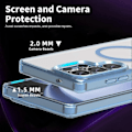 Miniatyrbilde 3 av 4: (Blå) Deksel for Samsung Galaxy S25 Ultra Kompatibelt med MagSafe TPU+PC Transparent Mobilskall Blå