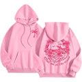 Pikkukuva 1 / 3: Palm Puff Huppari Oversized Pitkähihainen Pusero Kirjainpainatuksella Teinitytöille Y2k Huppari Muoti Pusero Kiristysnyörillä ja Taskuilla Pinkki Pink 2XL