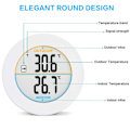 Miniatyrbillede 2 af 3: Indendørs- og udendørstermometer, digitalt trådløst termometer med sondesensor, HD LCD-display