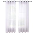 Miniatyrbillede 1 af 5: 210 cm hvide gardiner med hvide øjer, sæt med 2 paneler, vindueshalvtransparente gardiner, polyester voile look gardiner til soveværelse