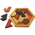 Miniatyrbild 1 av 4: Hexagon Tangram Pussel Träpussel för Barn och Vuxna Utmanande Pussel Trä Hjärngympa Pussel för Vuxna Pusselspel
