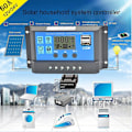 Miniatyrbillede 2 af 5: Solpanelregulator Laderregulator USB 60A 12V-24V med Dobbelt USB-oplader Blå