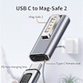 Miniatyrbild 5 av 5: Adapterladdare Snabbladdning Magnetisk Aluminiumlegering PD USB C till Mag-Safe 2 Strömomvandlare för MacBook Air/Pro
