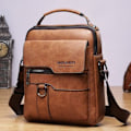 Miniatyrbillede 3 af 5: Herre skuldertaske i vintage læder, crossbody taske