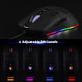 Miniatyrbild 4 av 5: Lättvikts trådbunden datormus med 5 RGB-bakgrundsbelysta lägen, 7200 DPI, Typ C-möss för Apple MacBook Pro 2017/2016 Svart