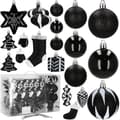 Julekuler - SPRINGOS® - 77 stk - Uknuselige - Elegant dekorasjon - Svart