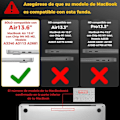 Pikkukuva 2 / 3: Yhteensopiva MacBook Air 13,6 tuuman M2 A2681 M3 A3113 2022-2024 kanssa Touch ID:llä, muovikuori, läpinäkyvä lasi