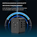 Miniatyrbillede 3 af 5: Rejseoplader konverteringsstik 3C2A stik 5.8A UK standard US standard Europæisk standard Global 207 stik konverter-207-3C2 (5.8A) rejseoplader