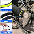 Miniatyrbillede 4 af 5: 4-delt sæt med cykelbukseclips, cykelankelsikkerhedsbælter, reflekterende cykelclips, buksebenmanchetclips
