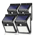 Pikkukuva 1 / 4: 4-osainen 150LED aurinkoseinävalaisin automaattinen induktio superkirkas seinävalaisin sisä- ja ulkokäyttöön kolmelta sivulta kotitalouskäyttöön, 2024 Ping